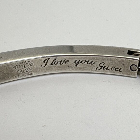 Sterling Silver 925 Engravable ID Bracelet I Love You Inscription 7.75" Length - Picture 13 of 16